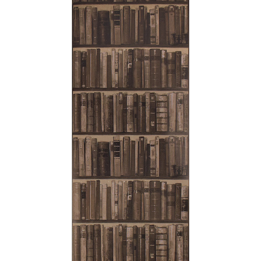 Library - Cocoa Taupe | Kravet Couture | Andrew Martin Navigator | Novelty Wallcovering Print