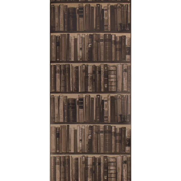 Library - Cocoa Taupe | Kravet Couture | Andrew Martin Navigator | Novelty Wallcovering Print
