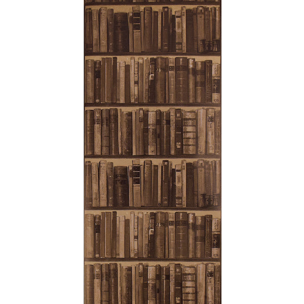 Library - Leather Espresso | Kravet Couture | Andrew Martin Navigator | Novelty Wallcovering Print