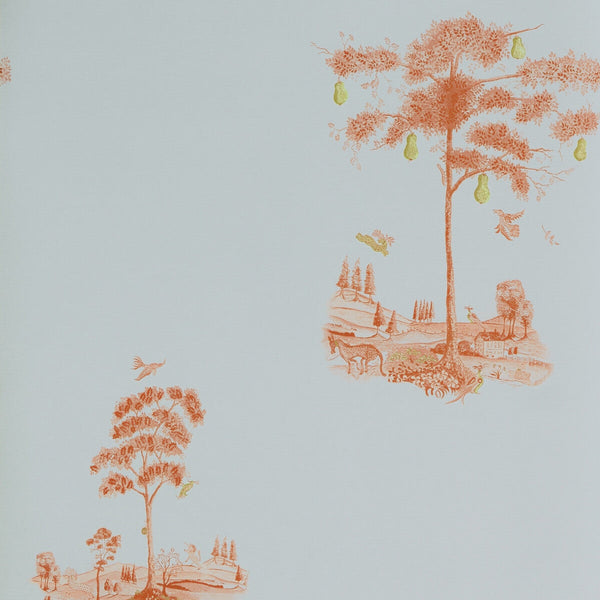 Pear Tree - Sunsetorange Grey | Kravet Couture | Andrew Martin Kit Kemp | Novelty Wallcovering Print