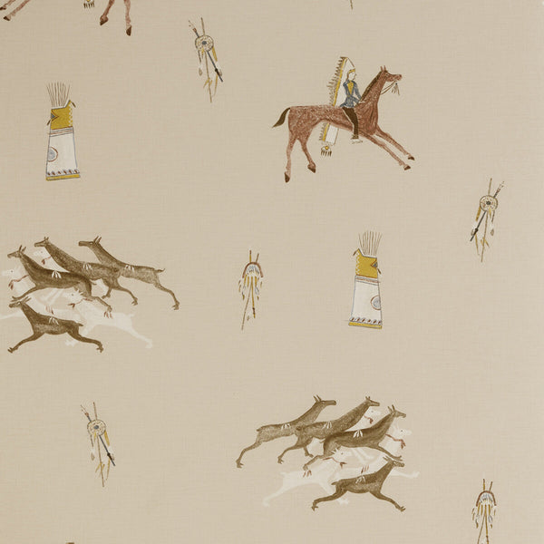 Apache - Sienna Beige | Kravet Couture | Andrew Martin Kit Kemp | Novelty Wallcovering Print