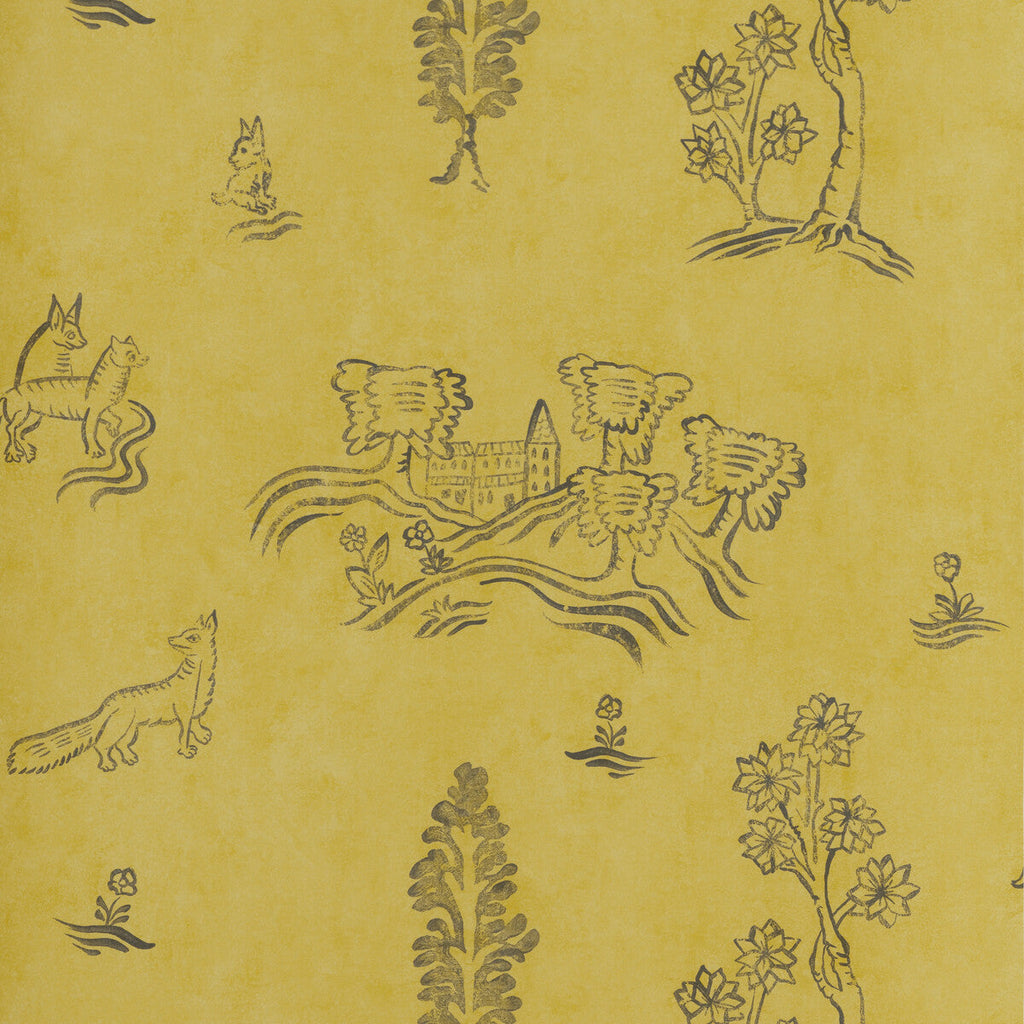 Wychwood - Provencal Yellow Yellow | Kravet Couture | Andrew Martin Kit Kemp | Novelty Wallcovering Print