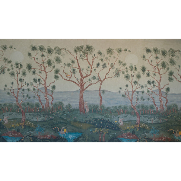 Lantern Parade - Dawn Sage | Kravet Couture | Andrew Martin Kit Kemp | Animal/Insects Botanical & Floral Wallcovering Print