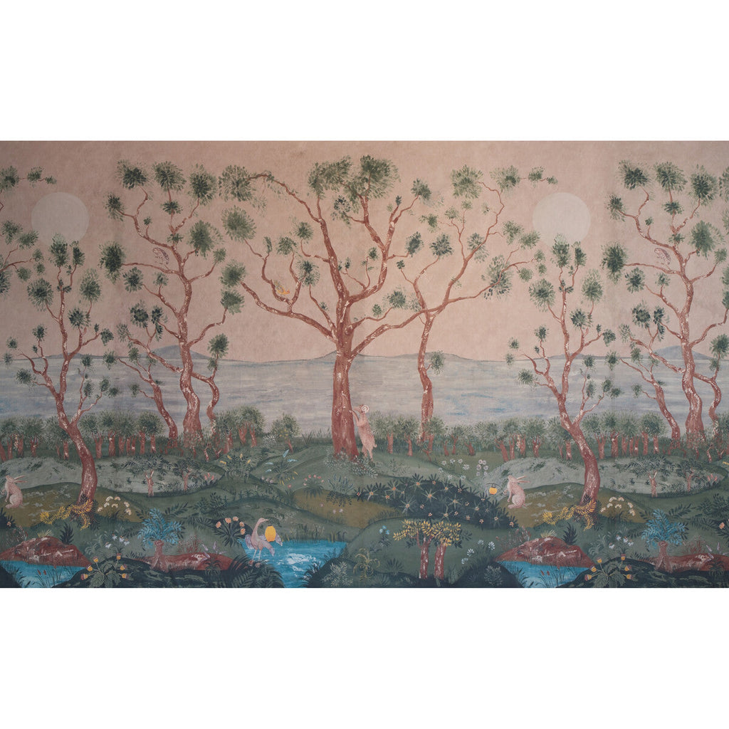 Lantern Parade - Dusk Pink | Kravet Couture | Andrew Martin Kit Kemp | Animal/Insects Botanical & Floral Wallcovering Print