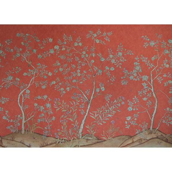 Songbird - Sunset Orange | Kravet Couture | Andrew Martin Kit Kemp | Animal/Insects Botanical & Floral Wallcovering Print