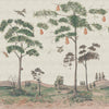 Mythical Land Linen - Flax Taupe | Kravet Couture | Andrew Martin Kit Kemp | Animal/Insects Botanical & Floral Wallcovering Print