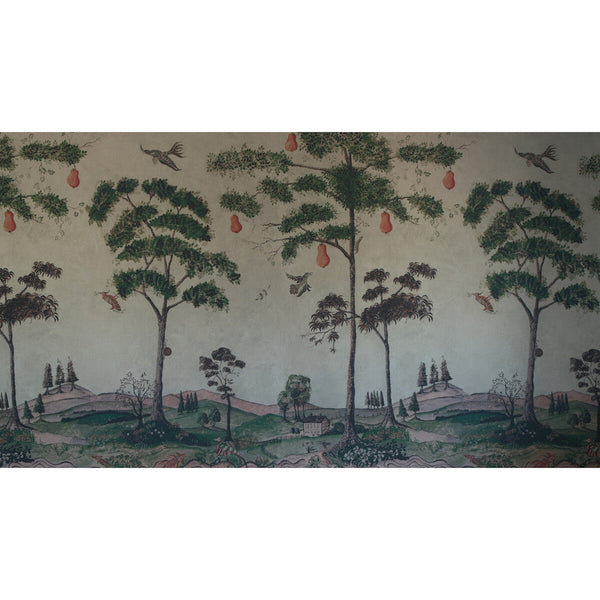 Mythical Land - Vellum Taupe | Kravet Couture | Andrew Martin Kit Kemp | Animal/Insects Botanical & Floral Wallcovering Print