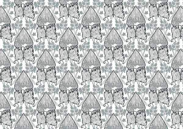 Dear Deer Damask Fabric | Phillipe Romano Screen Prints