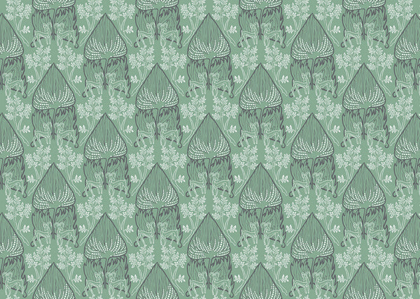 Dear Deer Damask Fabric | Phillipe Romano Screen Prints