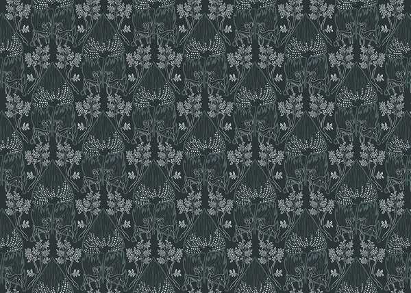 Dear Deer Damask Fabric | Phillipe Romano Screen Prints