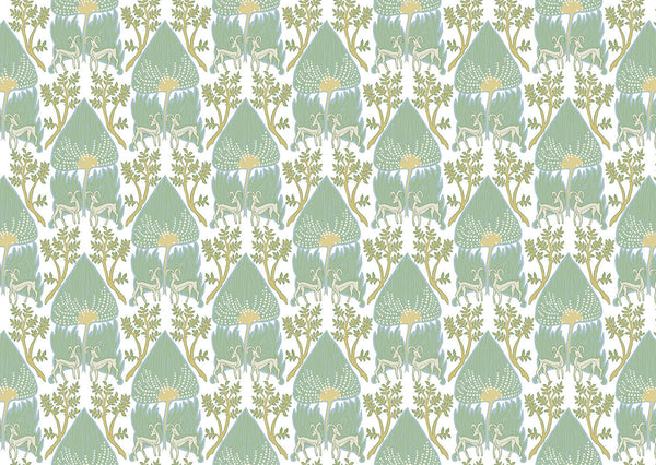 Dear Deer Damask Fabric | Phillipe Romano Screen Prints