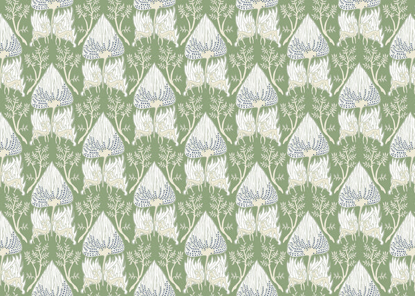 Dear Deer Damask Fabric | Phillipe Romano Screen Prints