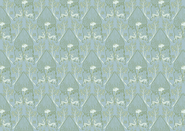 Dear Deer Damask Fabric | Phillipe Romano Screen Prints