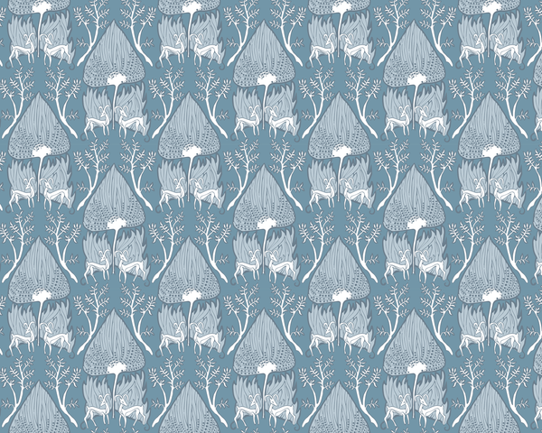 Dear Deer Damask Fabric | Phillipe Romano Screen Prints
