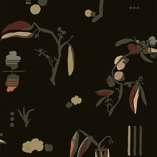Ukiyo Negro, Negro Wallcoverings | Tres Tintas
