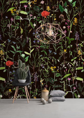 Aquafleur - Anthracite Wallcovering | Mind the Gap