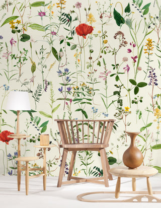 Aquafleur - Taupe, Green, Yellow, Red, Purple Wallcovering | Mind the Gap