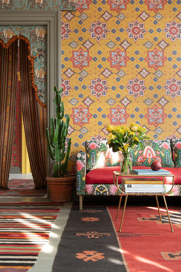 Arabian Decorative - Blue, Orange, Red, Ochre Wallcovering | Mind the Gap