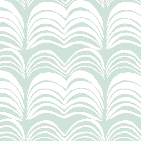 Wavelength Flossy Turquoise & White | Abnormals Anonymous Wallcovering