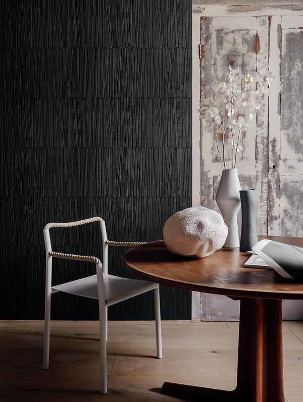 Ashi Black, Roll Wallcoverings | Wall&decò