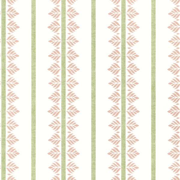 Fern Stripe, Blush Wallcoverings | Thibaut