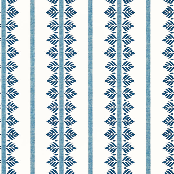 Fern Stripe, Navy Wallcoverings | Thibaut