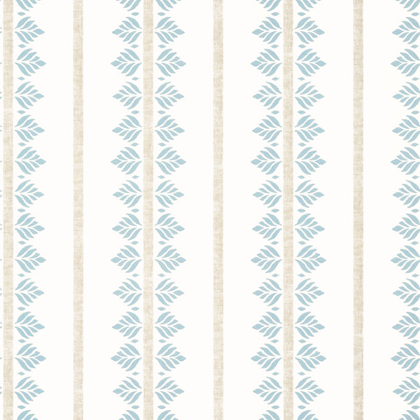 Fern Stripe, Spa Blue Wallcoverings | Thibaut