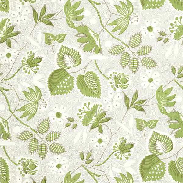 Indienne Hazel, Green and Beige Wallcoverings | Thibaut