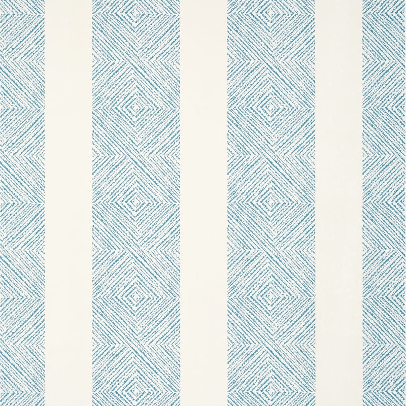 Clipperton Stripe, Blue on Natural
