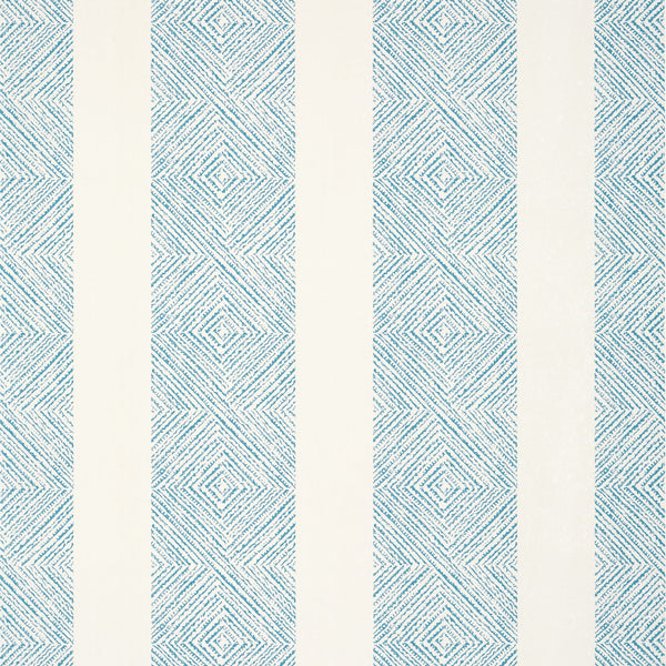 Clipperton Stripe, Blue on Natural Wallcoverings | Thibaut