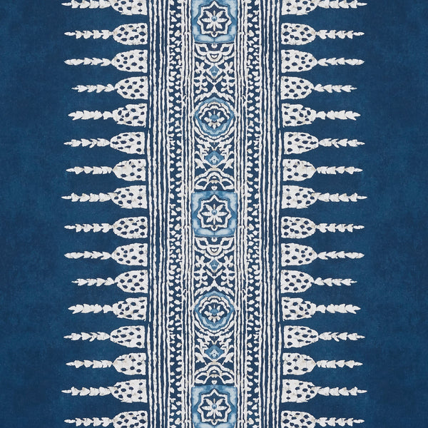 Javanese Stripe, Navy Wallcoverings | Thibaut