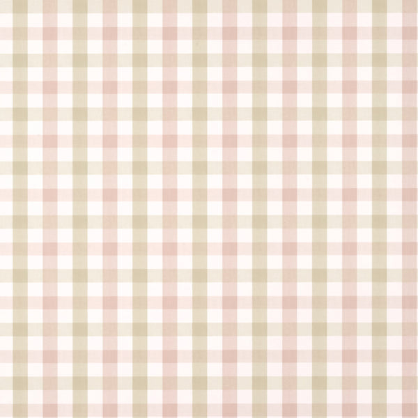 Saybrook Check, Pink and Beige Wallcoverings | Thibaut