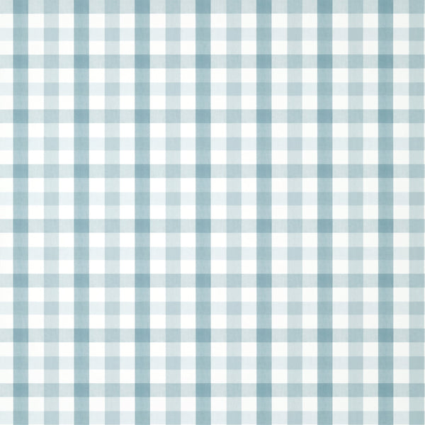 Saybrook Check, Spa Blue Wallcoverings | Thibaut