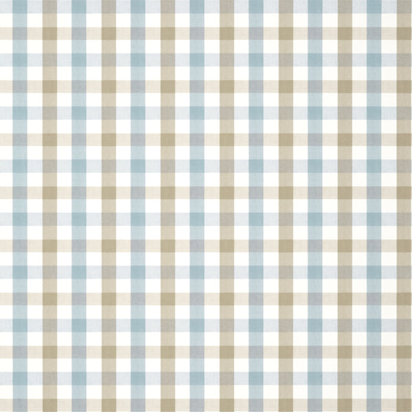 Saybrook Check, Spa Blue and Beige Wallcoverings | Thibaut