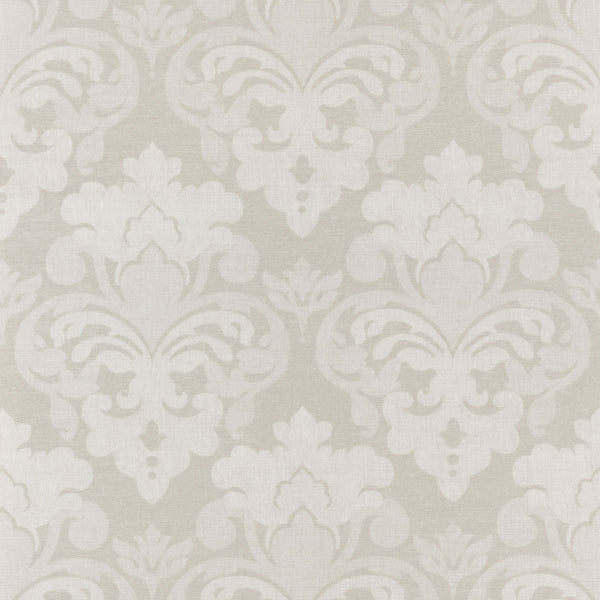 Darcey Damask, Flax Wallcoverings | Thibaut