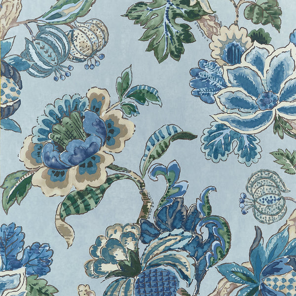 Stockbridge, Blue Wallcoverings | Thibaut