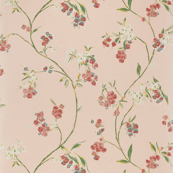 Edo Bloom, Blush on Pearl Wallcoverings | Thibaut