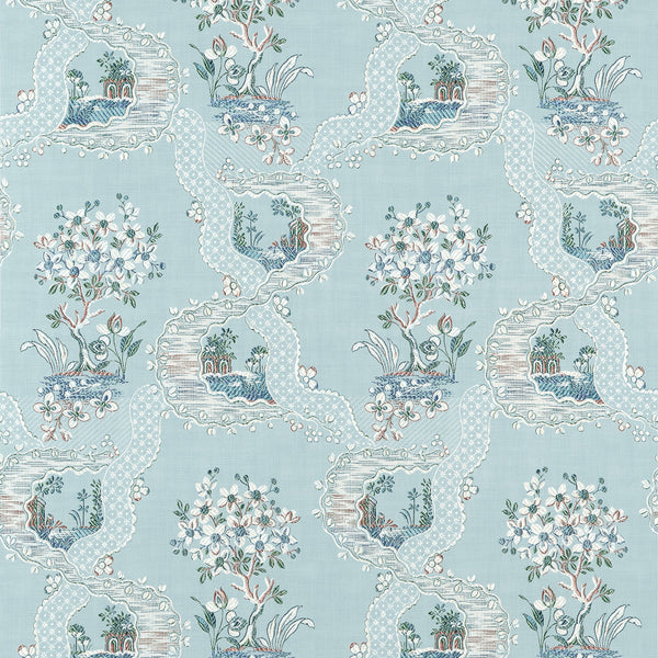 Antoinette, Blue Wallcoverings | Thibaut