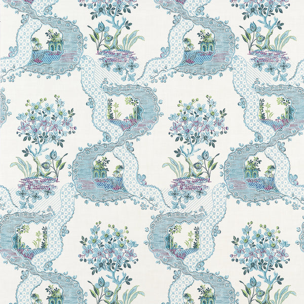 Antoinette, Blue and Plum Wallcoverings | Thibaut