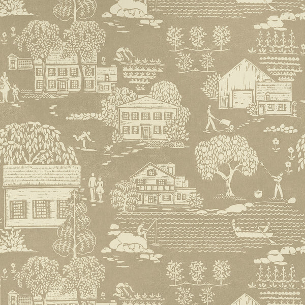 Farmingdale, Beige Wallcoverings | Thibaut