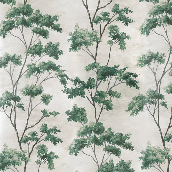 Dalton, Green on Pearl Wallcoverings | Thibaut