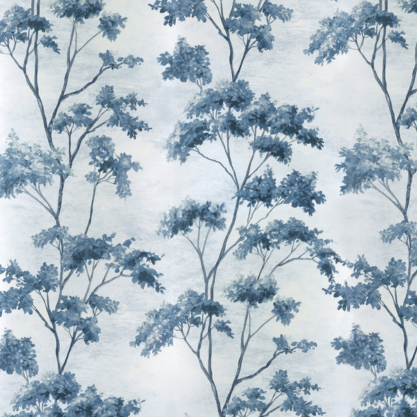 Dalton, Blue and White on Pearl Wallcoverings | Thibaut