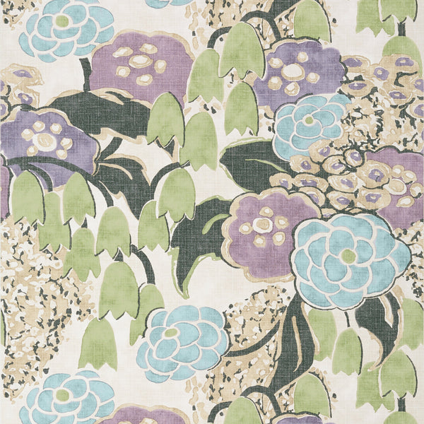 Laura, Lavender and Green Wallcoverings | Thibaut