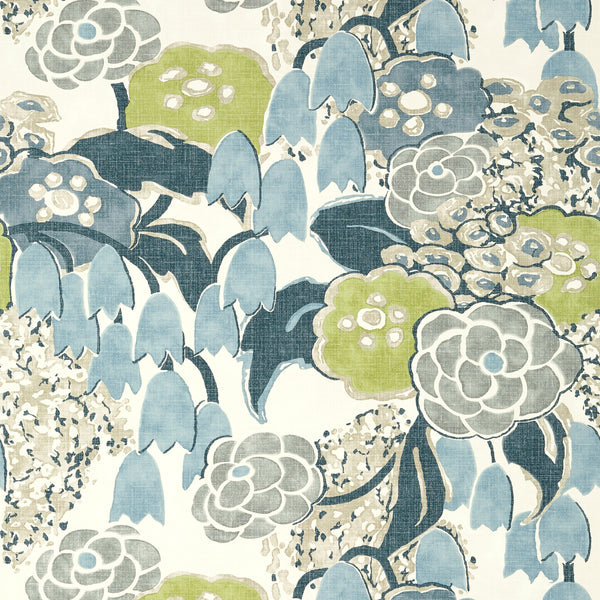 Laura, Citrus and Blue Wallcoverings | Thibaut