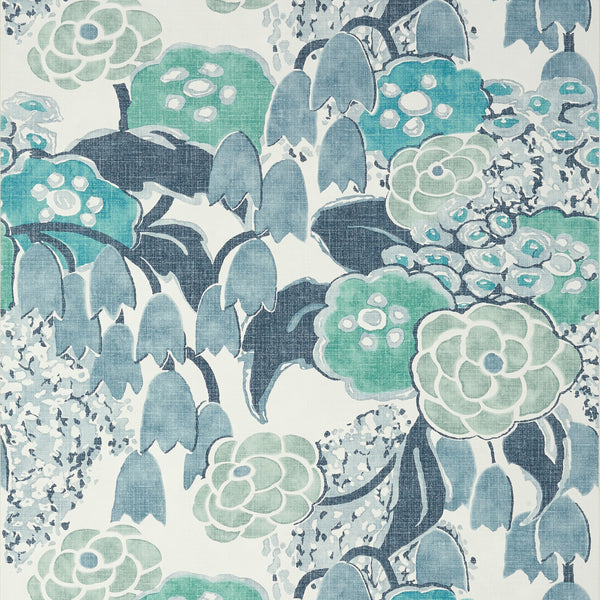 Laura, Blue Wallcoverings | Thibaut