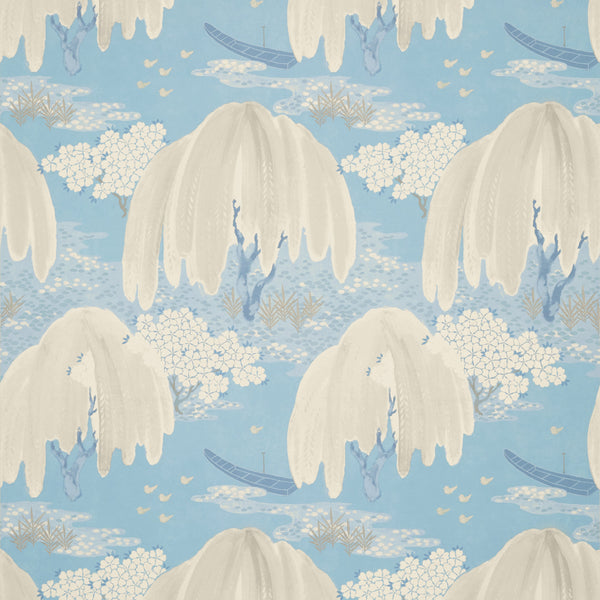 Willow Tree, Soft Blue Wallcoverings | Thibaut