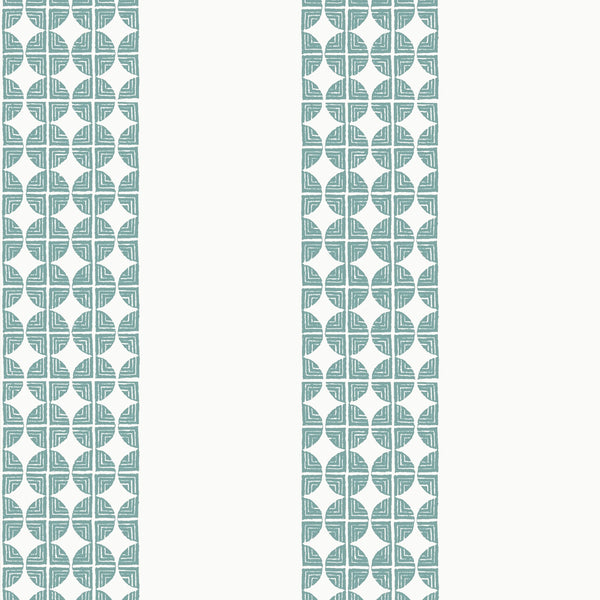 Fairmont Stripe, Teal Wallcoverings | Thibaut