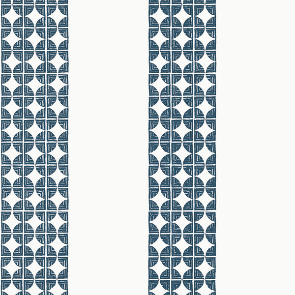 Fairmont Stripe, Navy Wallcoverings | Thibaut