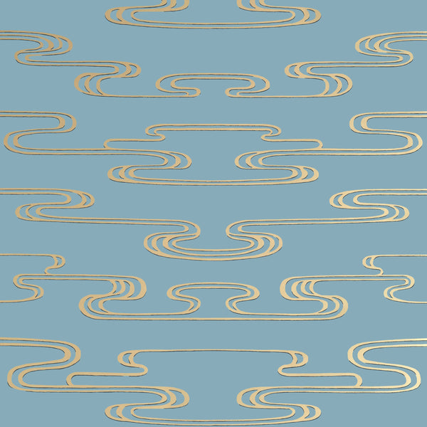 Cloudwater, Powder Blue Wallcoverings | Thibaut