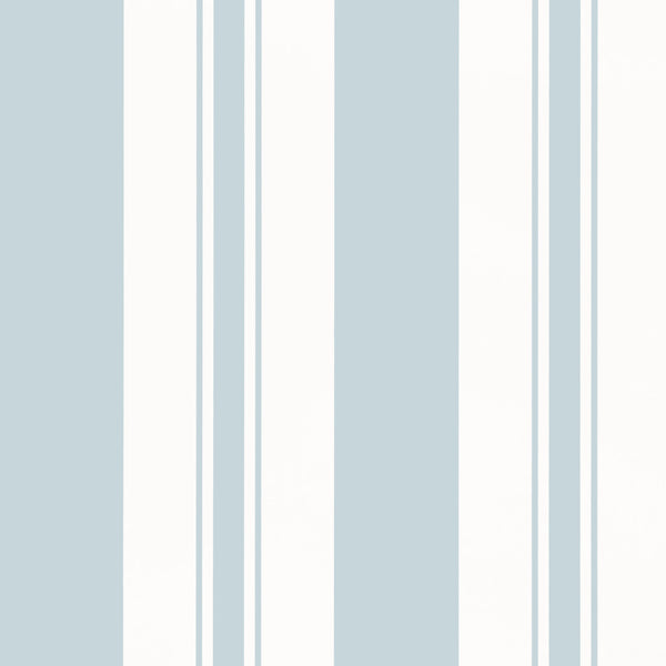 Keswick Stripe, Soft Blue Wallcoverings | Thibaut